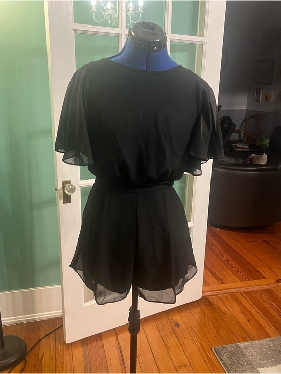 bloom Tops - Black Flutter Sleeve Women’s romper